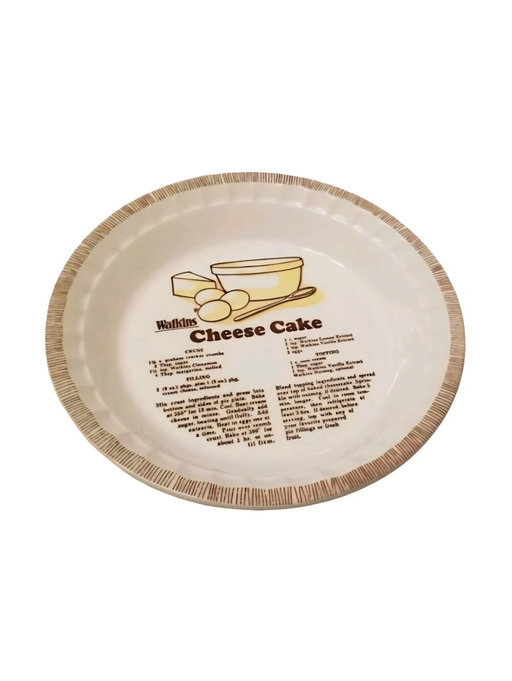 Vintage WATKINS CHEESECAKE PIE PLATE